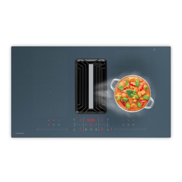 Klarstein AirJet FlexPro płyta indukcyjna z wbudowanym okapem, płyta indukcyjna + okap, Down Air System, strefa Flexi, Booster