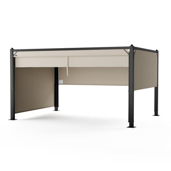 Blumfeldt Pantheon Cortina altana ogrodowa 3x4 m, odporna na warunki atmosferyczne, malowana proszkowo, rolety boczne