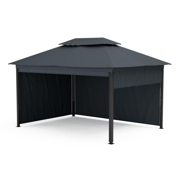 Blumfeldt Grandezza Cortina Altana ogrodowa 3x4 m, odporna na warunki atmosferyczne, malowana proszkowo, rolety boczne