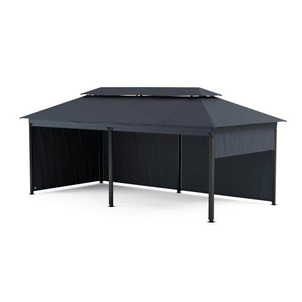 Blumfeldt Grandezza Cortina Altana ogrodowa 3x6 m, odporna na warunki atmosferyczne, malowana proszkowo, rolety boczne