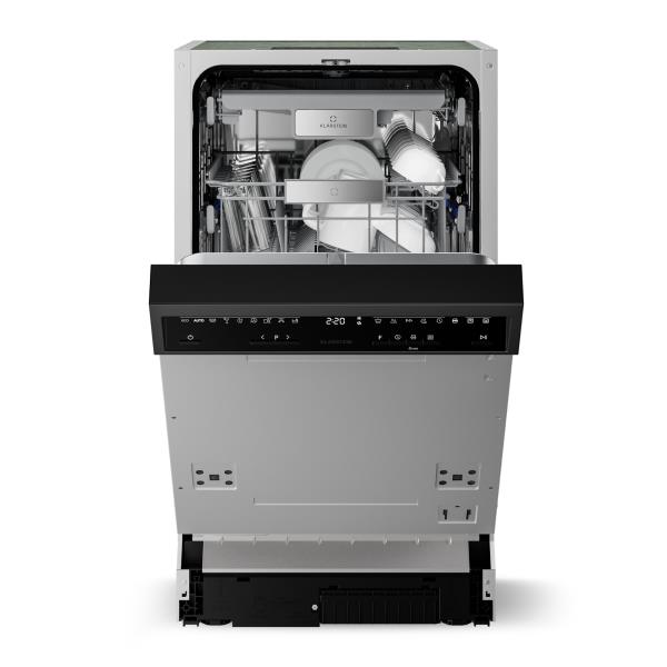 Klarstein Zmywarka półzintegrowana Velaire | Minimalistyczna, kompaktowa | Klasa efektywności energetycznej B | 45 cm