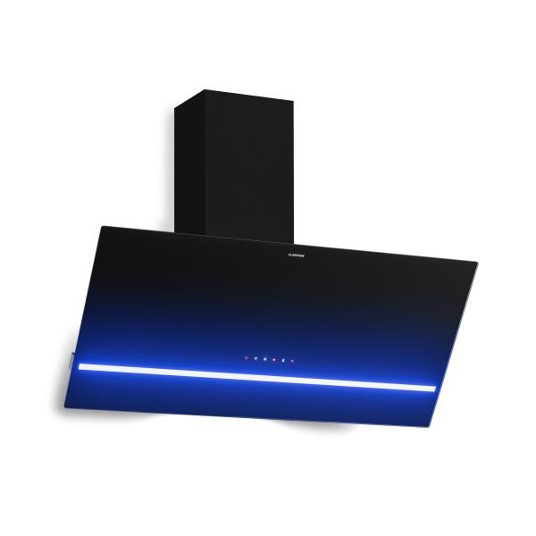 Klarstein Illuminosa okap przyścienny skośny | tryb wyciągu i recyrkulacji | minimalistyczny | 818 m³/h | 90 cm