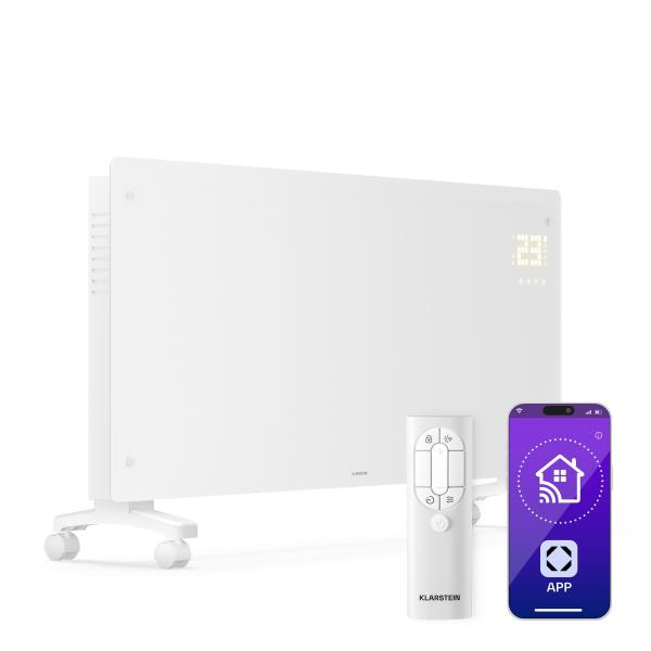 Klarstein Bornholm grzejnik konwektorowy | 3000 W | 30 m² | wysoka moc i styl | 105 x 51 cm