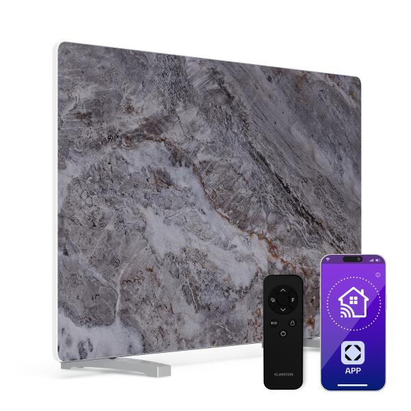 Klarstein MarmoHeat  panel podczerwieni | 600 W | 5 - 9 m² | Wzór marmuru | 70 cm x 100 cm