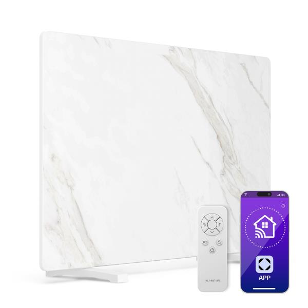 Klarstein MarmoHeat  panel podczerwieni | 600 W | 5 - 9 m² | Wzór marmuru | 70 cm x 100 cm