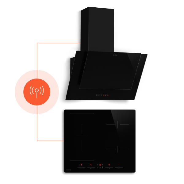 HaloSync płyta indukcyjna z okapem | 4 pola grzewcze | 8400 W | 632 m³/h | 60 cm