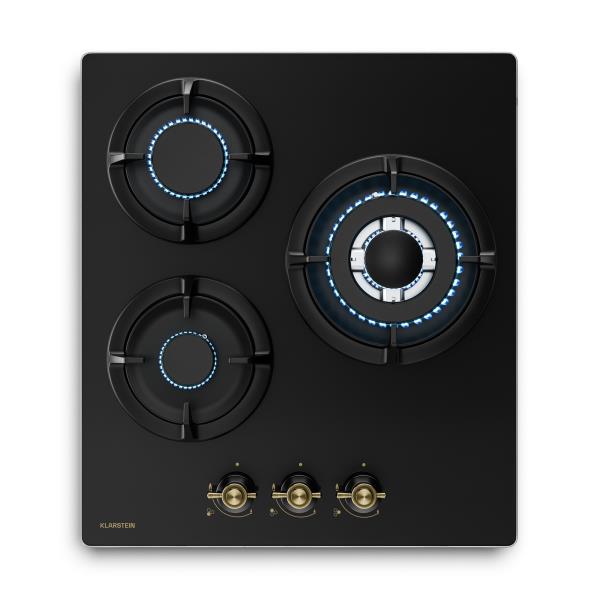Klarstein Victoria płyta gazowa | 3 palniki aluminiowe | gaz ziemny i LPG | 6050 W | 45 cm
