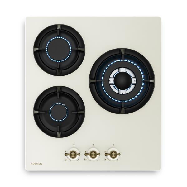 Klarstein Płyta gazowa Victoria | 3 palniki aluminiowe | Kompatybilna z gazem ziemnym i LPG | 6050 W | 45 cm