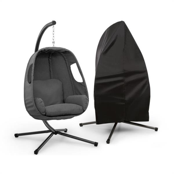 Blumfeldt Bella Donna, wiszący fotel bujany, zestaw przeciwdeszczowy, ciemnoszary
