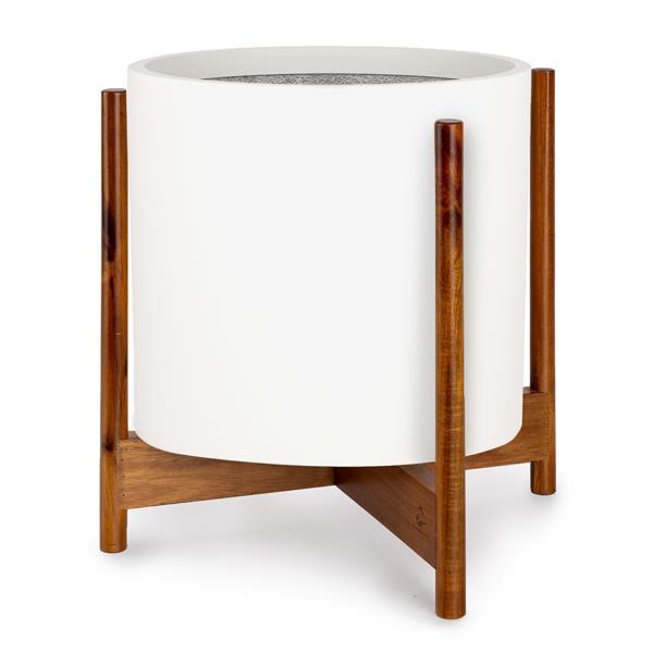 NA Gendt + Zeist, zestaw składający się z doniczki i stojaka, rozmiar XL, tworzywo Faserstein, drewno akacjowe