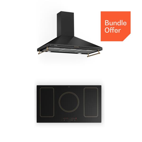 Klarstein Victoria 90 Duo Zestaw Okap + Płyta indukcyjna, 90 cm, indukcyjne pola grzewcze, okap kuchenny