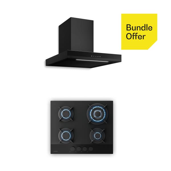 Klarstein Płyta gazowa Velaire + okap kominowy Velaire | Minimalistyczny i elegancki | 60 cm